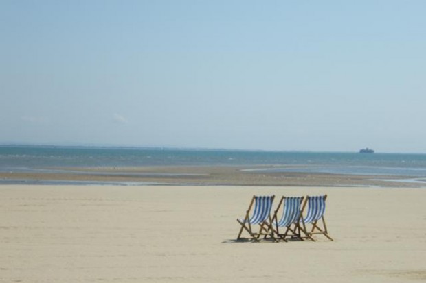 deckchairs on a beach
