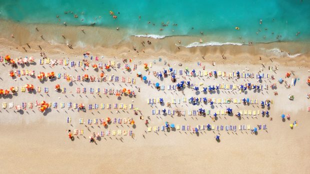 aerial look of a beach