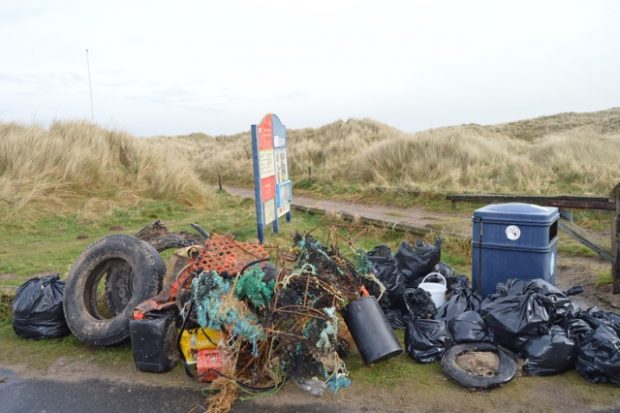 Pile of rubbish collected