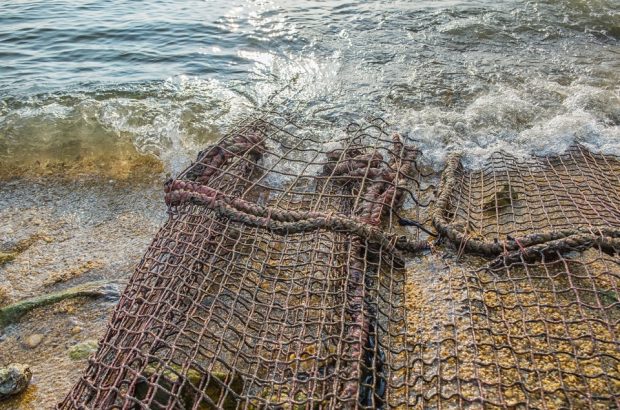 A Part Of Safety Net On Sand Beach