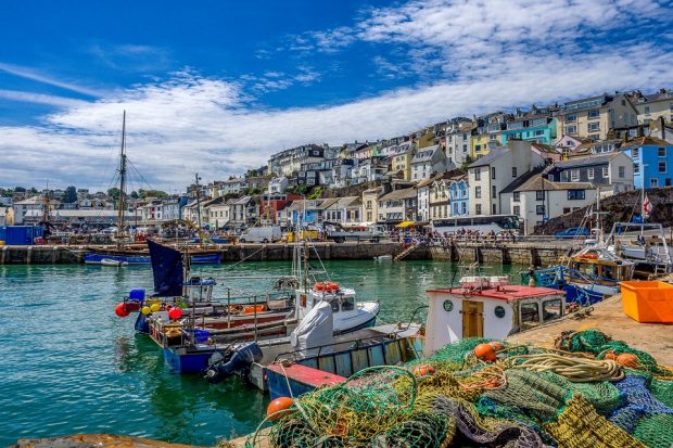 The coastal village of Brixham, Devon.