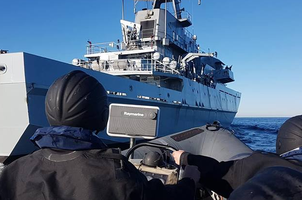 Navy vessel in overseas territory