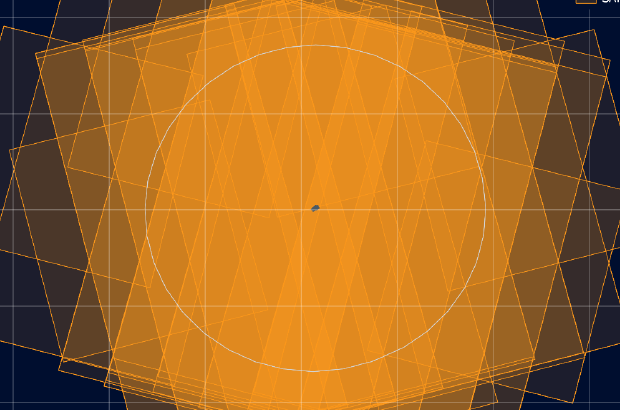 This image shows a typical satellite scan, which identifies a vessel that may require further investigation