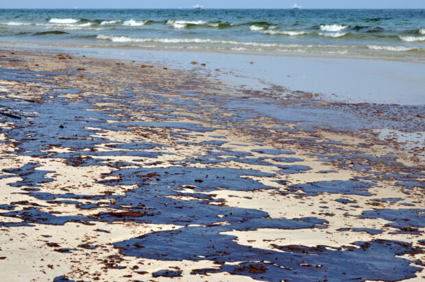 Oil on beach