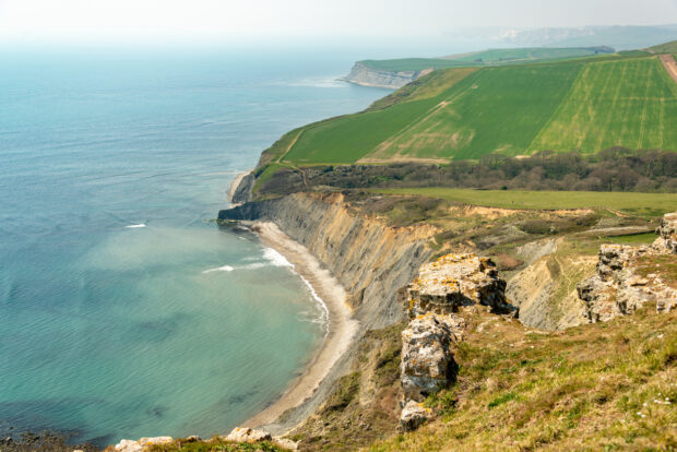 Aerial view of the Dorset coast.